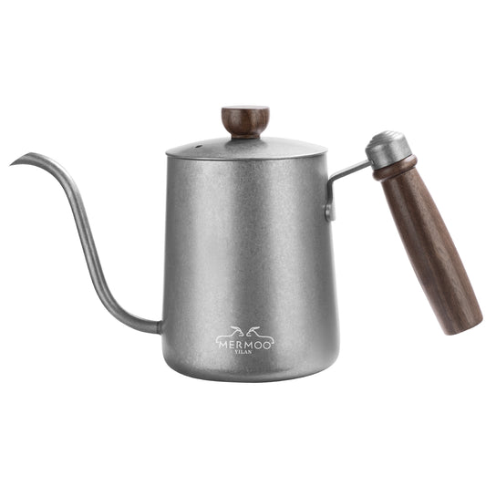 MERMOO YILAN Gooseneck Kettle 20oz Stovetop Pour Over Kettle Wooden Handle