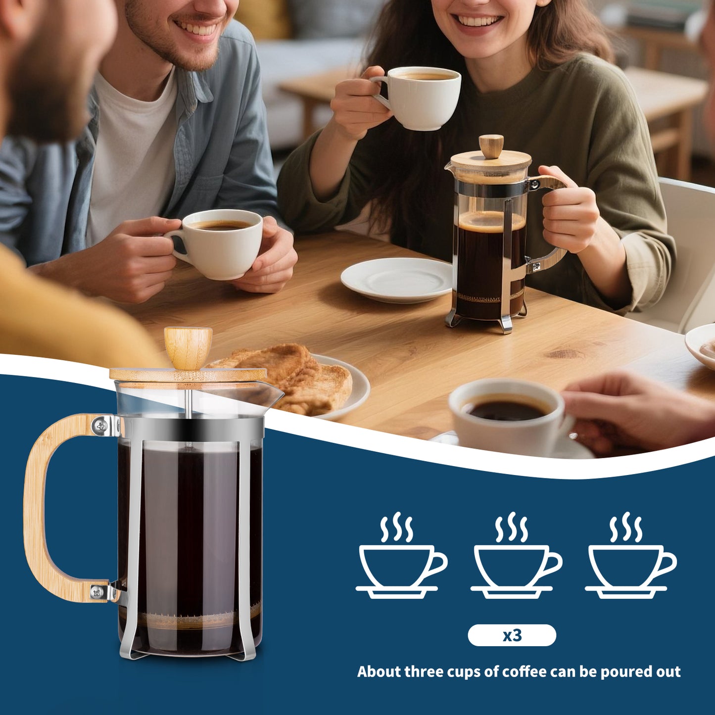 Glass French Press 600ml