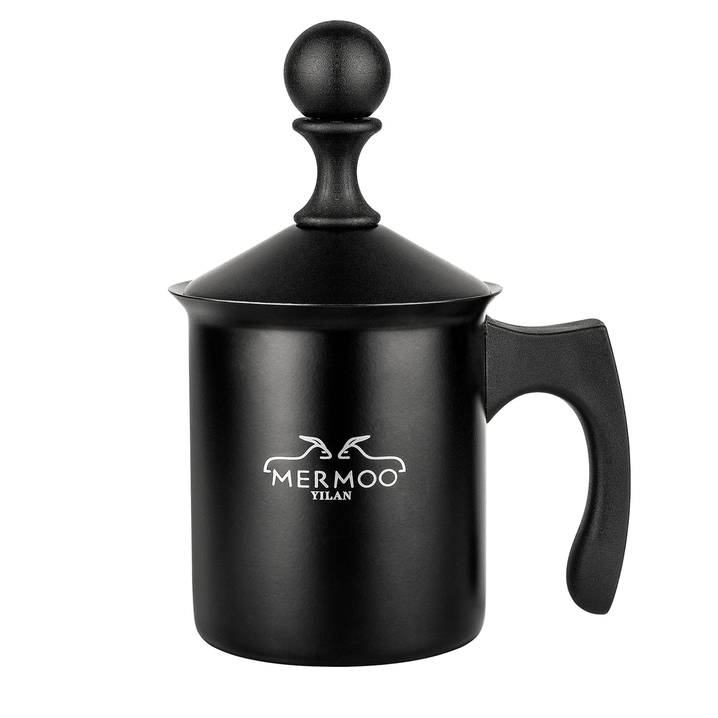 Beginner-Friendly | Manual Milk Frother 400ml Stainless Steel, Stovetop Safe for Home, Travel & Camping MERMOO YILAN V141