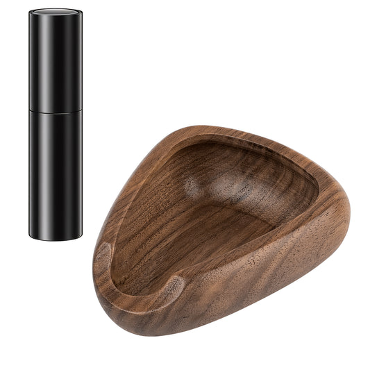 MERMOO YILAN Walnut Coffee Dosing Cup & RDT Spray Bottle Set - 18g Precision Espresso Dosing Cup with Walnut Tray, Anti Static Coffee Bean Spritzer & Measuring Cup