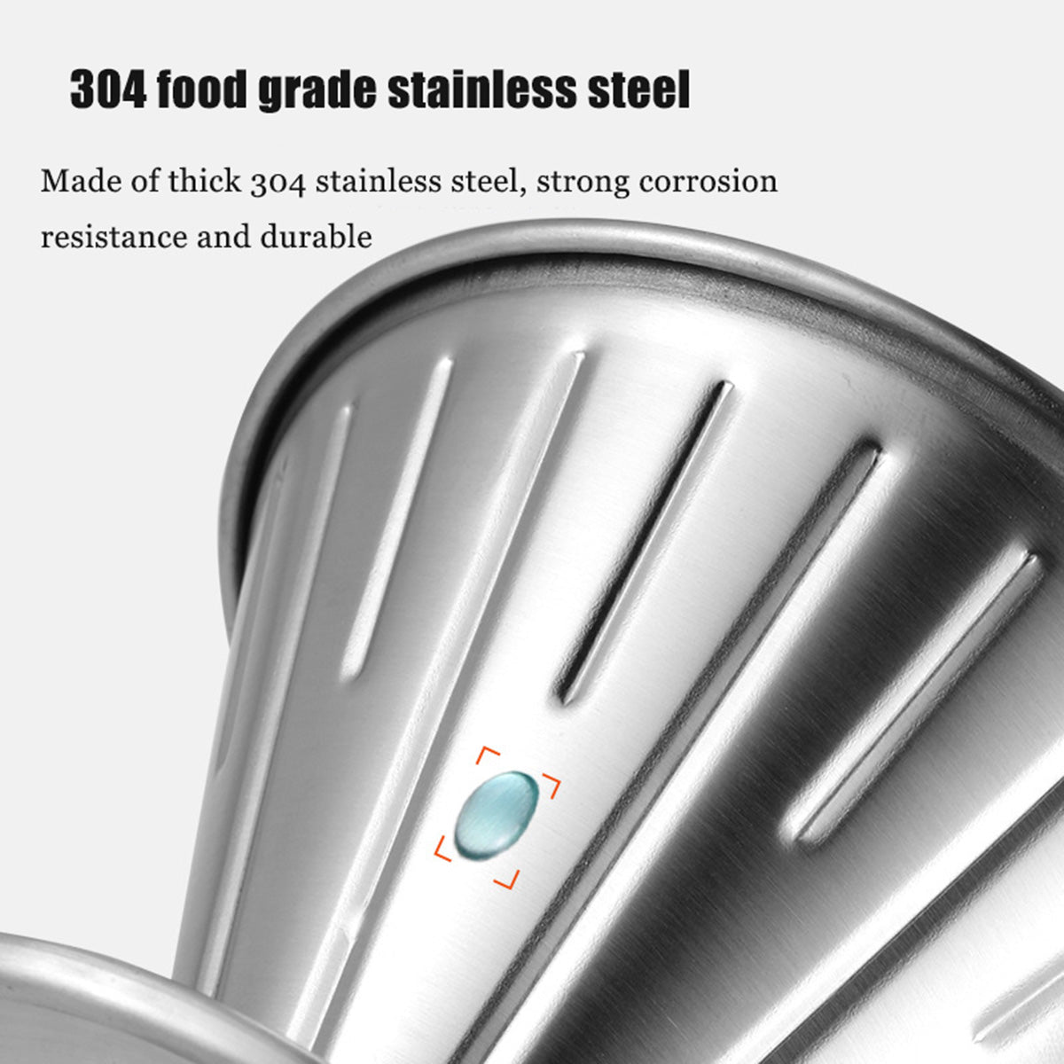【Classic V60 Coffee Dripper】 Pour-Over Filter Cone 304 Stainless Steel, 2 Sizes   for Home & Camping MERMOO YILAN V141