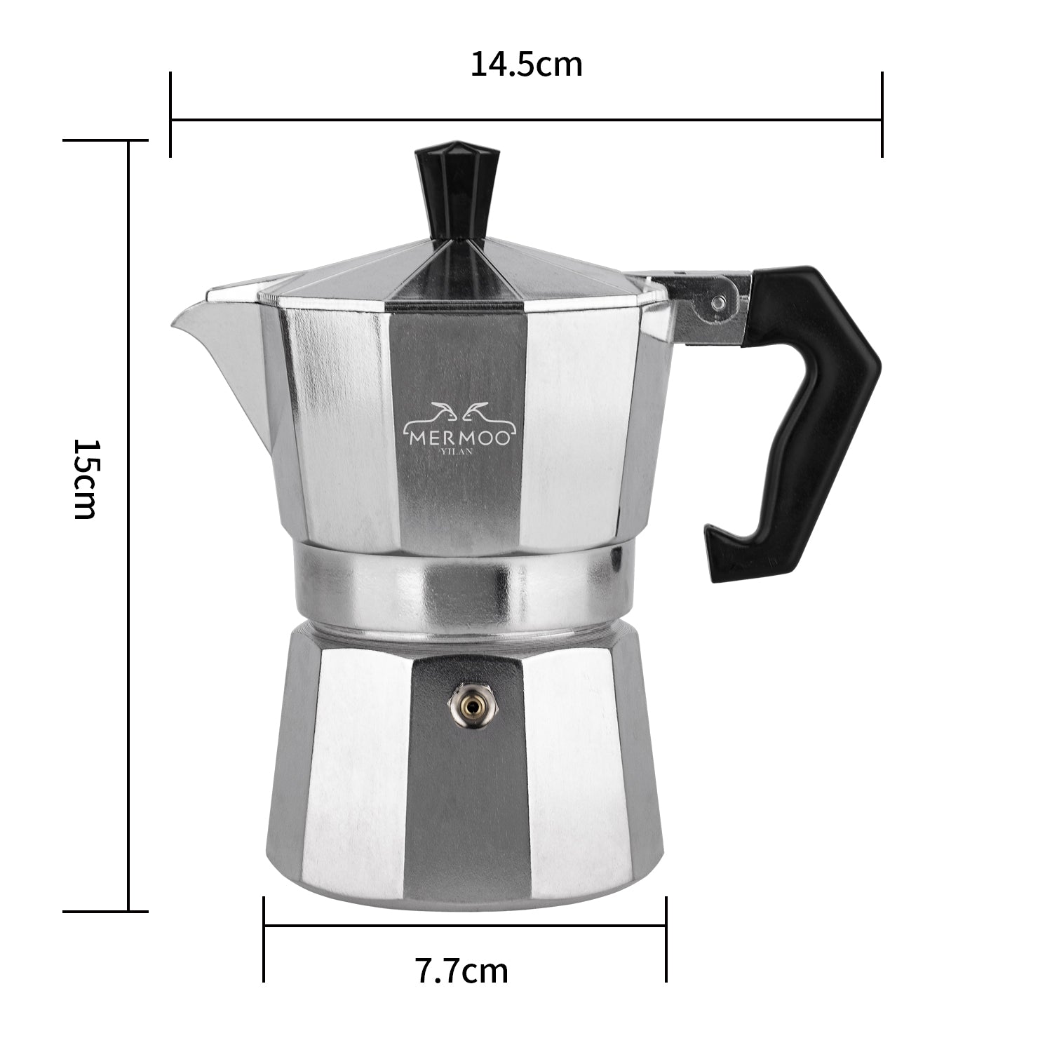 Beginner's Choice | Moka Pot 150ml Classic Stovetop Espresso Maker (3 Cups) for Italian Coffee MERMOO YILAN V135