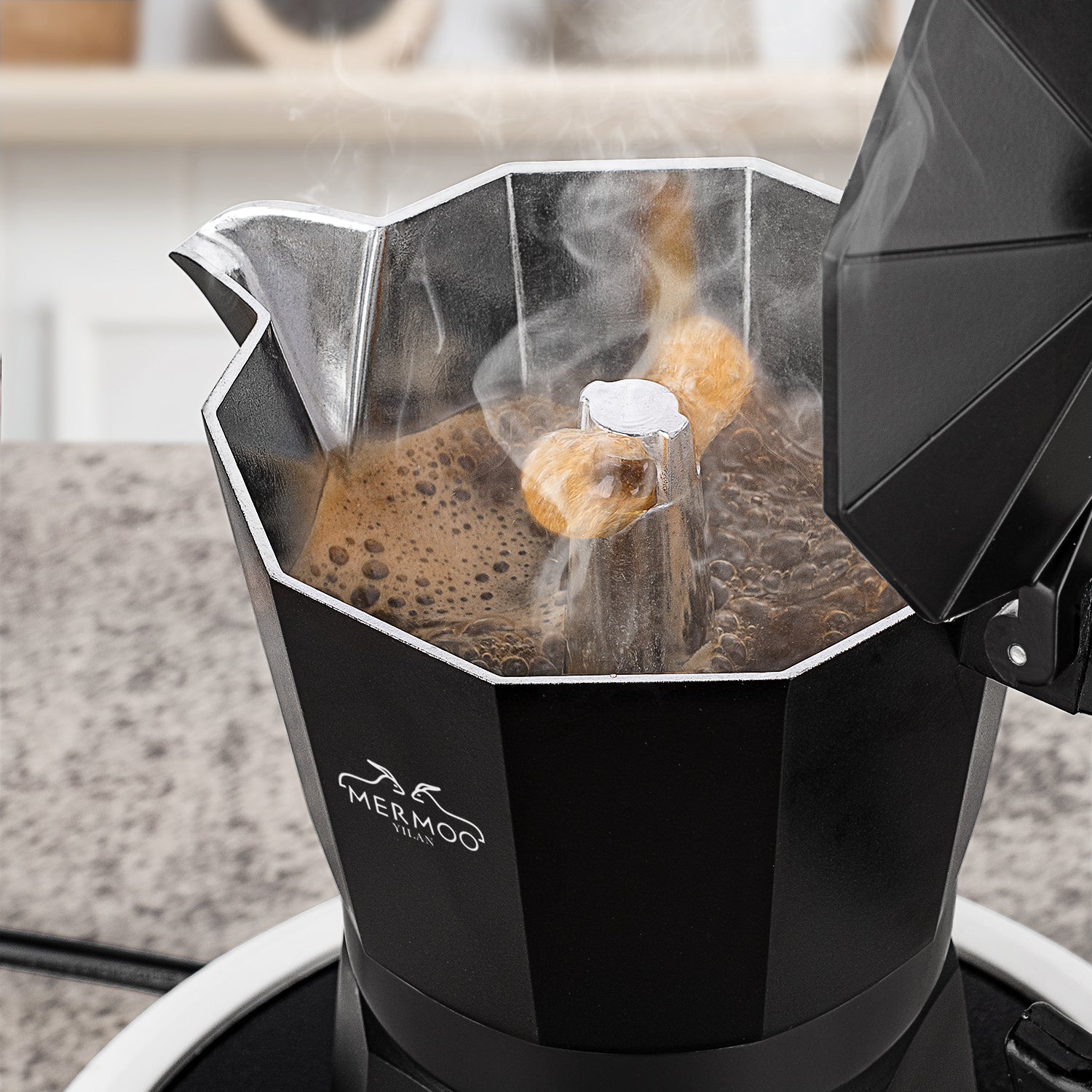 Family Favorite | Moka Pot 300ml/10oz 6-Cup Classic Black Stovetop
