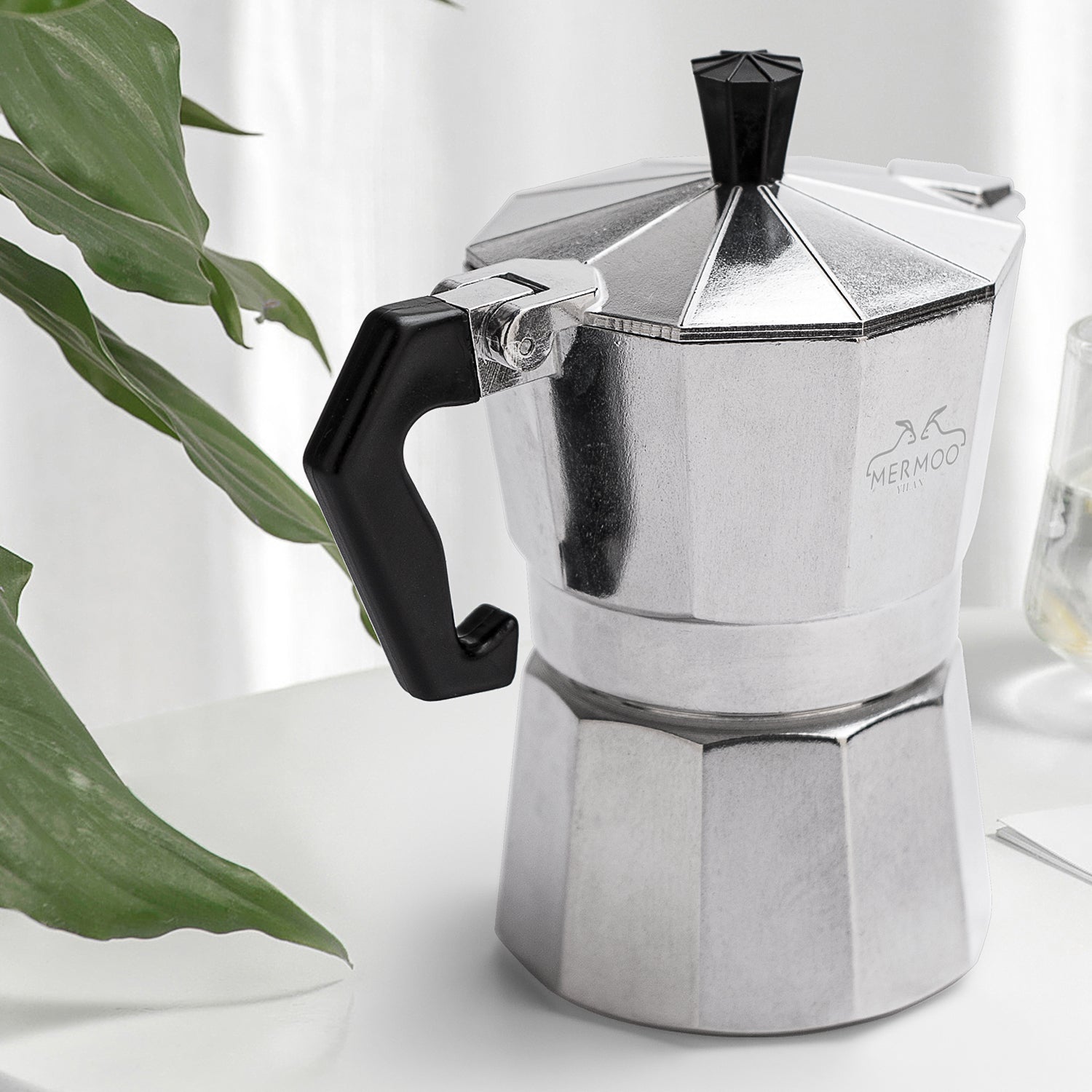 Beginner's Choice | Moka Pot 150ml Classic Stovetop Espresso Maker (3 Cups) for Italian Coffee MERMOO YILAN V135