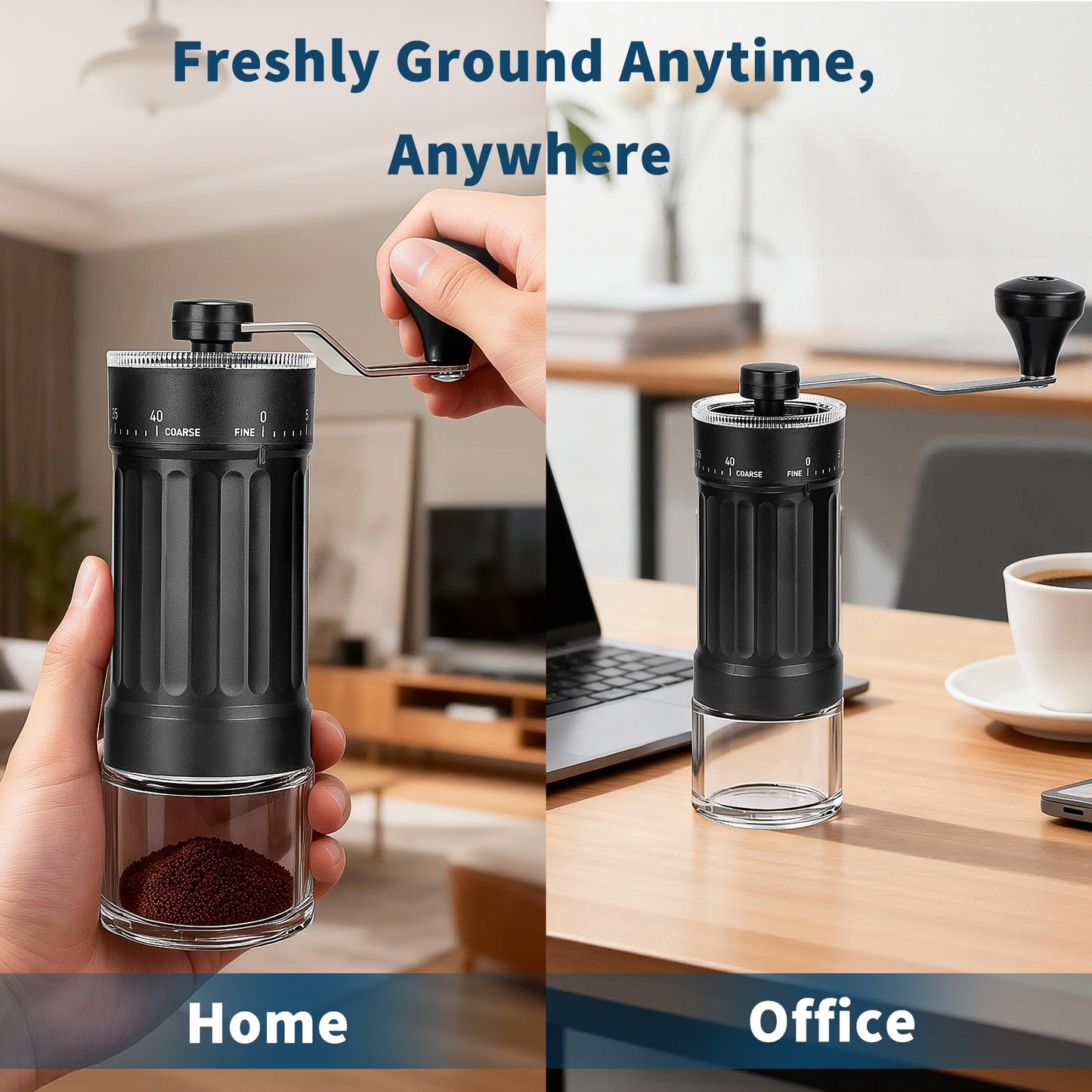 MERMOO YILAN Mini Manual Coffee Grinder with 40 External Adjustable Settings