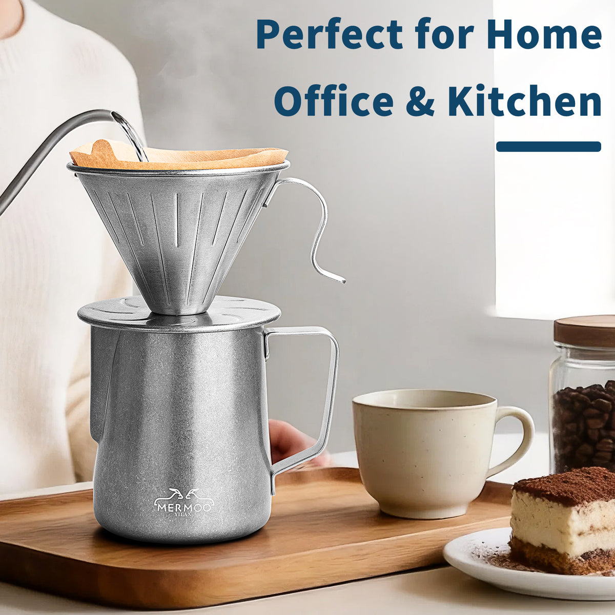 MERMOO YILAN Pour Over Coffee Maker Coffee Dripper & Coffee Server Set 600ml for 1-4 cups