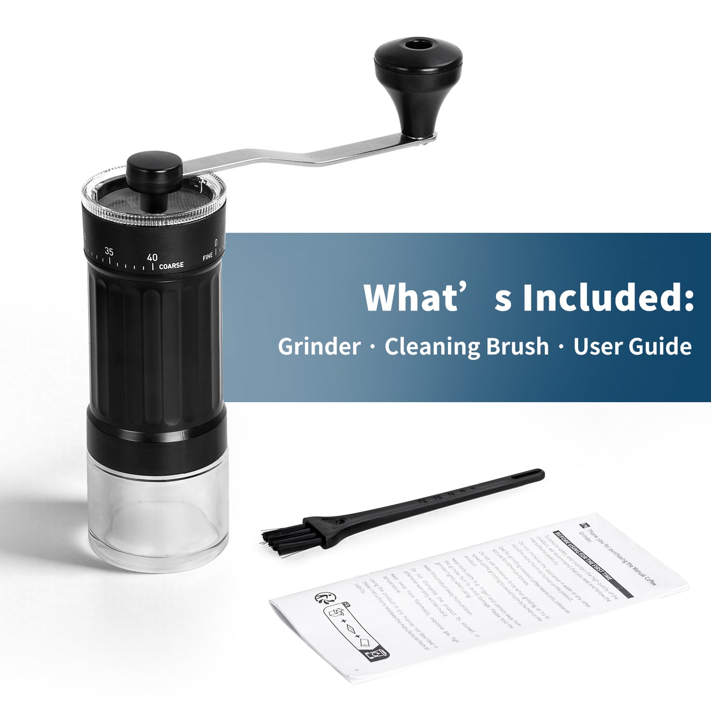 MERMOO YILAN Mini Manual Coffee Grinder with 40 External Adjustable Settings